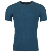 Функционална мъжка тениска  Ortovox 120 Cool Tec Mtn Logo Ts M тъмно син