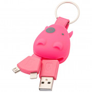 Ключодържател Munkees USB Ключодържател Smart Charger розов Pink