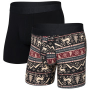 Мъжки боксерки Saxx Droptemp Cooling Cotton Boxer Brf Fl 2Pk черен caribou/black