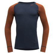 Функционална мъжка тениска  Devold Duo Active Merino 205 Shirt син/оранжев Flame/Ink