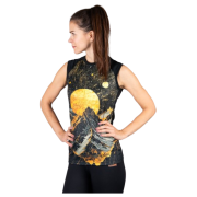 Дамска тениска без ръкав Drexiss Full Golden Summit Coolmax черен/жълт