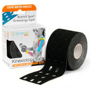 Кинезио тейп лента BronVit Sport Kinesio Tape děrovaný черен