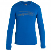 Мъжка тениска Icebreaker M 200 Oasis LS Crewe Ski Stripes син