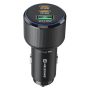 Адаптор Swissten Car Charger 2x USB-C PD + USB-A, 95 W + cabel USB-C / USB-C, 1 m