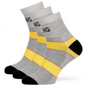 Дамски чорапи Warg Trail MID Wool 3-pack сив/жълт SvSedaCernutaCerna