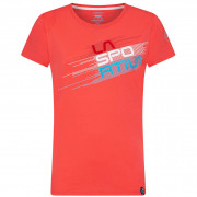 Дамска тениска La Sportiva Stripe Evo T-Shirt W червен Hibiscus