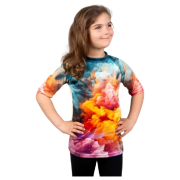 Детска функционална тениска Drexiss All Explosion Pastel Coolmax син/оранжев