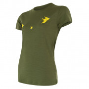 Дамска функционална тениска Sensor Merino Wool Swallow къс ръкав тъмно зелен Safari