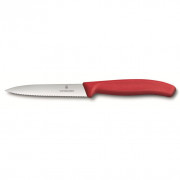 Нож за зеленчуци Victorinox вълнообразен 10 см червен red