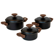 Комплект тенджери Bo-Camp Stewart 3 pcs черен/кафяв Black