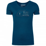 Дамска функционална тениска Ortovox W's 140 Cool Vintage Badge T-Shirt син