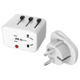 Адаптор LifeVenture USB Travel Adaptor бял