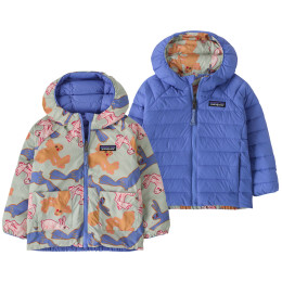 Детско яке Patagonia Baby Reversible Down Sweater Hoody - BNLF син Bunny Life: Flurry Green