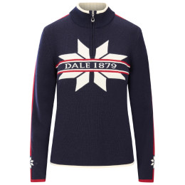 Дамски пуловер Dale of Norway Nåle Fem Sweater синьо/бял Navy Offwhite Red Rose