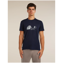 Функционална мъжка тениска Icebreaker Merino Blend Core SS Tee Canoe Companions тъмно син MIDNIGHT NAVY