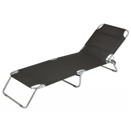 Шезлонг Bo-Camp Sun lounger with sunscreen черен