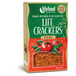 Крекери Lifefood LIFE CRACKERS Italské RAW BIO 90 g кафяв