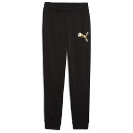 Дамски анцуг Puma ESS METALLIC Sweatpants FL черен PUMA Black-Metallic Gold