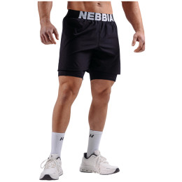 Мъжки къси панталони Nebbia Double-Layer Training Shorts Primal черен BLACK