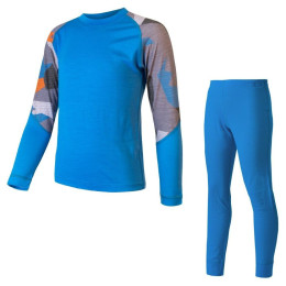 Детски функционален комплект Sensor Merino Impress Set син Blue/Camo