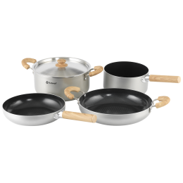 Комплект прибори Outwell Feast Ceramic Set XL сребърен Black & Grey