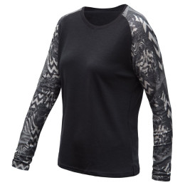 Dámské funkční triko s dlouhým rukávem Sensor Merino Blend Impress черен/сив černá/zebra