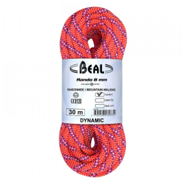Въже за алпинизъм Beal Rando 8 mm (48 m) оранжев ORANGE