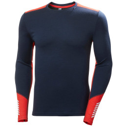 Функционална мъжка тениска Helly Hansen Lifa Merino Midweight Crew син/червен Navy
