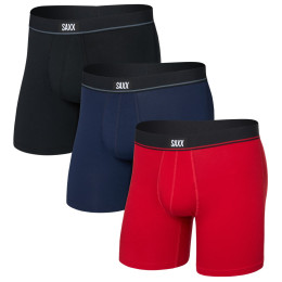 Мъжки боксерки Saxx Essential Cotton Boxer Brief Fly 3Pk червен red/maritime/black