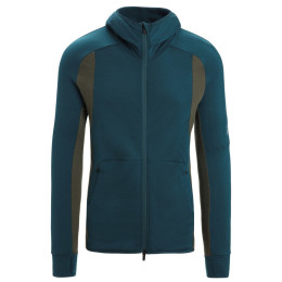 Функционален мъжки суитшърт Icebreaker Merino Quantum ZoneKnit™ LS Zip Hoodie зелен