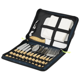 Комплект прибори Outwell Morella Picnic Cutlery Set кафяв/сребърен Blue