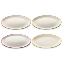 Комплект чинии Omada SANALIVING DinnerPlate Set 4x Plate 24xh2cm бял