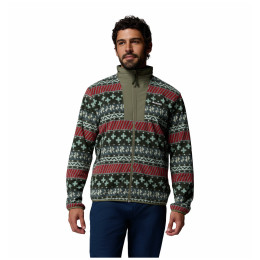 Мъжки суитшърт Columbia Sequoia Grove™ Ii Fz Printed Fleece тъмно зелен Greenscape Wizard Island