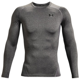 Функционална мъжка тениска Under Armour HG Armour Comp LS сив CarbonHeather//Black