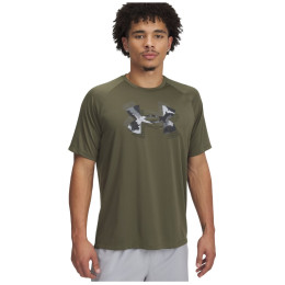 Мъжка тениска Under Armour M Tech Print Fill SS зелен Marine OD Green / / Black