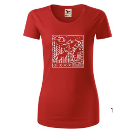 Дамска тениска České parky Wolfie червен