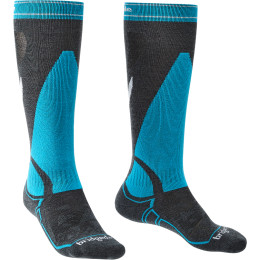 Мъжки 3/4 чорапи Bridgedale Ski MW MP Over Calf сив/син Gunmetal/Blue