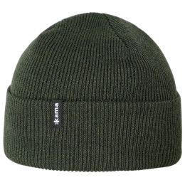 Плетена шапка от мериносана вълна Kama LA05 тъмно зелен dark green