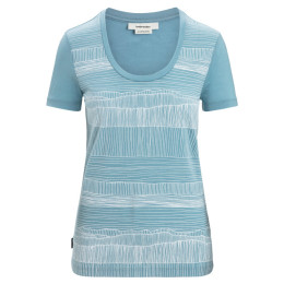 Дамска функционална блуза Icebreaker Tech Lite II SS Scoop Tee Reflection Lines светло син