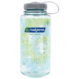 Бутилка Nalgene Wide Mouth Tie-Dye Print 1000 ml светло син Seafoam w/Platinum Blue Tie Dye