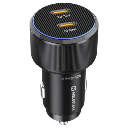 Адаптор Swissten Car Charger 2X USB-C PD, 50W + cabel USB-C / USB-C, 1 m