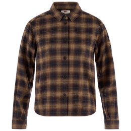 Дамска риза Fjällräven Övik Boxy Flannel Shirt W кафяв Black-Wood Brown