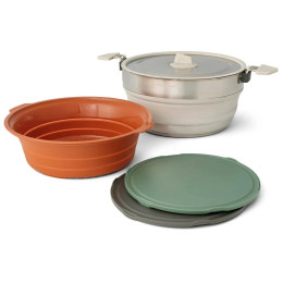 Комплект прибори Sea to Summit Detour Essentials Camp Kitchen Kit 4 Piece сребърен/зелен