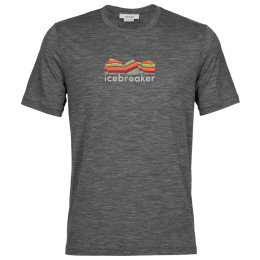 Мъжка тениска Icebreaker Tech Lite II SS Tee Mountain Geology сив