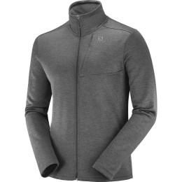 Мъжки суитшърт Salomon Transition Full Zip Mid M тъмно сив Black/heather