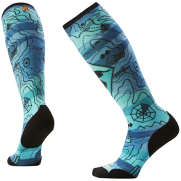 Скиорски чопапи Smartwool W Ski Targeted Cushion Topo Treasures Print OTC черен/син NIGHTFALL BLUE