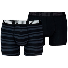 Мъжки боксерки Puma Everyday Striped Boxers 2P черен Black