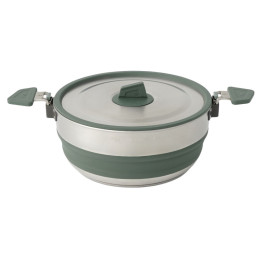 Сгъваема тенджера Sea to Summit Detour Stainless Steel Collapsible Pot 3L сребърен/зелен Laurel Wreath Green