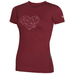 Дамска тениска Zulu Merino 160 Short Heart винен wine