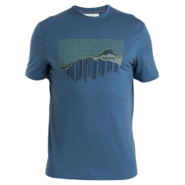 Мъжка тениска Icebreaker Men Merino 150 Tech Lite III SS Tee Pinnacle Grid син Dawn